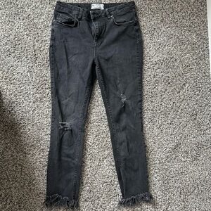 Free People Great Heights Distressed Black Skinny Jeans- size 29